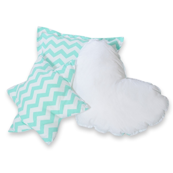 MEGA SET: Kids Teepee tent + playmat + pillows + decorative feathers FREE!- Chevron mint