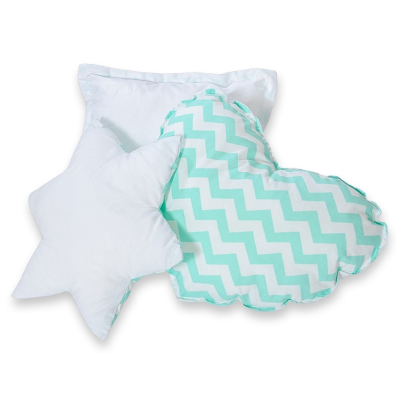 MEGA SET: Kids Teepee tent + playmat + pillows + decorative feathers FREE!- Chevron mint