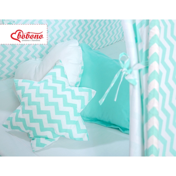 MEGA SET: Kids Teepee tent + playmat + pillows + decorative feathers FREE!- Chevron mint