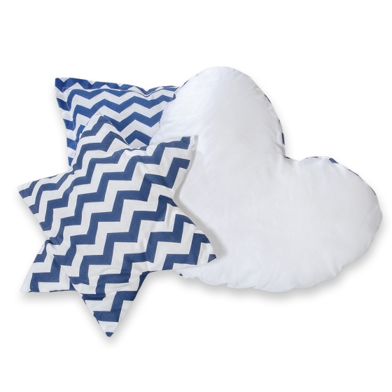 MEGA SET: Kids Teepee tent + playmat + pillows + decorative feathers FREE! - Chevron navy blue