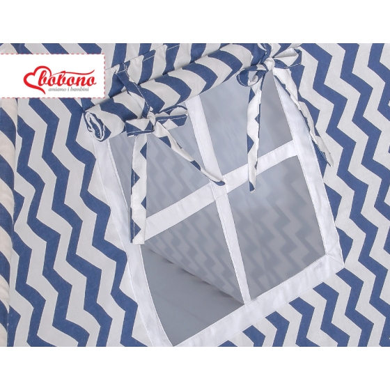 MEGA SET: Kids Teepee tent + playmat + pillows + decorative feathers FREE! - Chevron navy blue