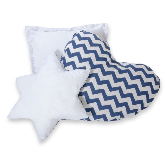 MEGA SET: Kids Teepee tent + playmat + pillows + decorative feathers FREE! - Chevron navy blue