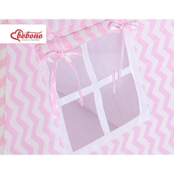 MEGA SET: Kids Teepee tent + playmat + pillows + decorative feathers FREE!- Chevron pink