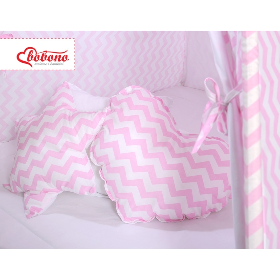 MEGA SET: Kids Teepee tent + playmat + pillows + decorative feathers FREE!- Chevron pink