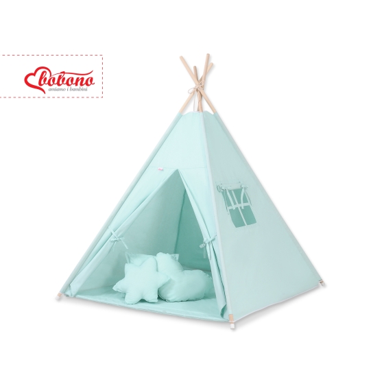 MEGA SET: Kids Teepee tent + playmat + pillows + decorative feathers FREE!- mint