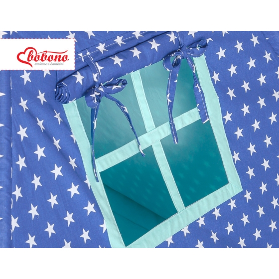 MEGA SET: Kids Teepee tent + playmat + pillows + decorative feathers FREE!- Navy blue stars