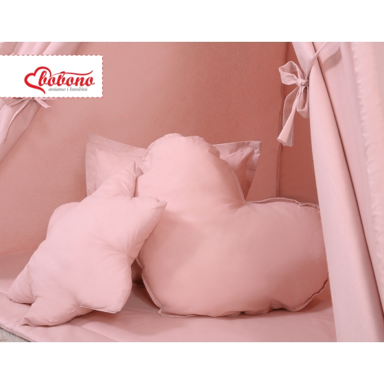 MEGA SET: Kids Teepee tent + playmat + pillows + decorative feathers FREE! - pastel pink