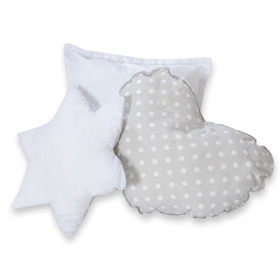MEGA SET: Kids Teepee tent + playmat + pillows + decorative feathers FREE!- White dots on Gray