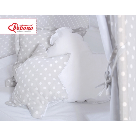 MEGA SET: Kids Teepee tent + playmat + pillows + decorative feathers FREE!- White dots on Gray
