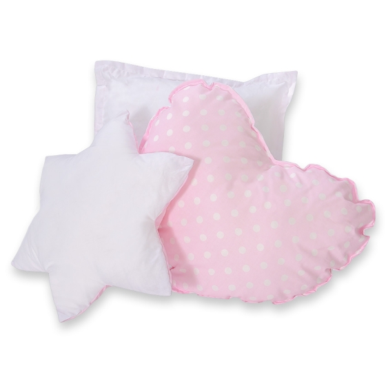 MEGA SET: Kids Teepee tent + playmat + pillows + decorative feathers FREE! - White dots on pink