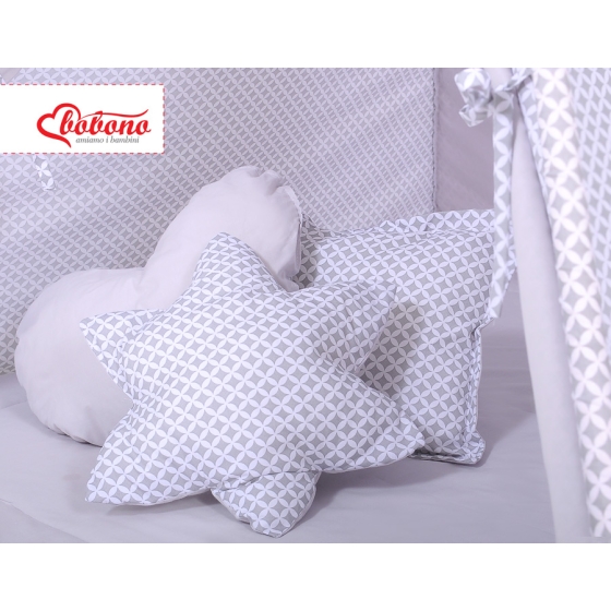 Mega Set: Teepee tent+playmat+pillows - Gray flowers