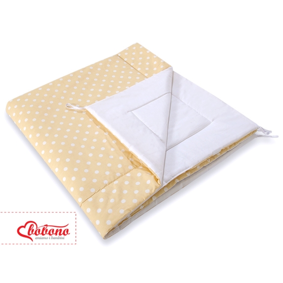 MINI Set: Teepee tent for kids + play mat + decorative feathers- White dots on beige