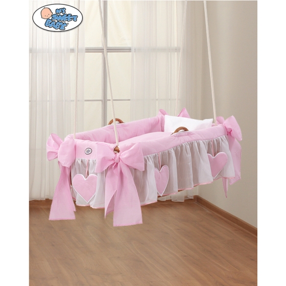 Rose hanging wicker crib for girl
