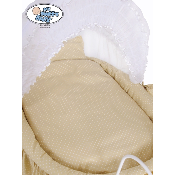 Moses Basket Vintage wicker crib Christine - White - beige