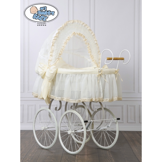 Moses Basket/Retro wicker crib Eliza - Cream