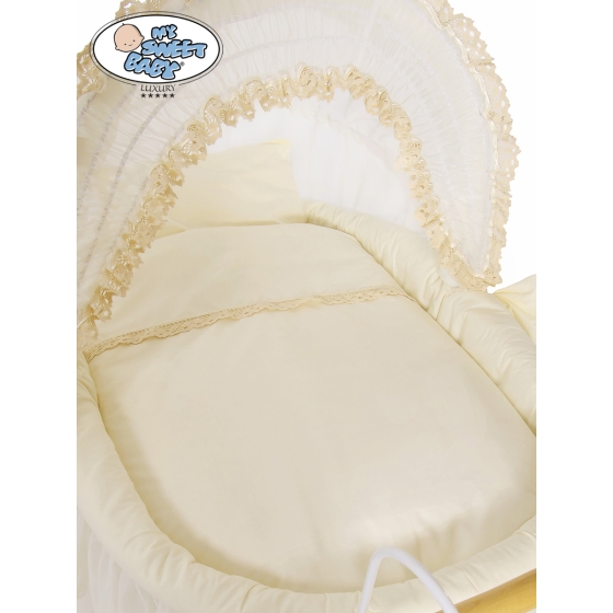 Moses Basket/Retro wicker crib Eliza - Cream