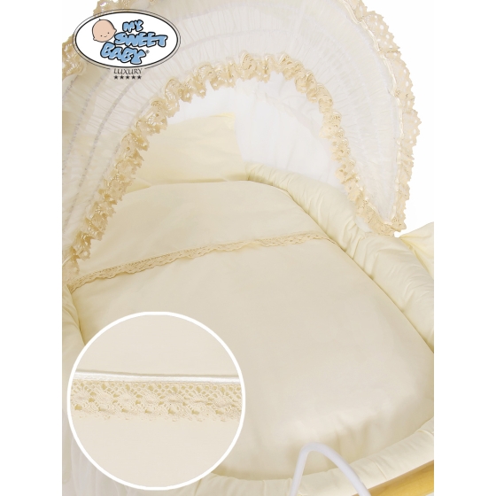 Moses Basket/Retro wicker crib Eliza - Cream