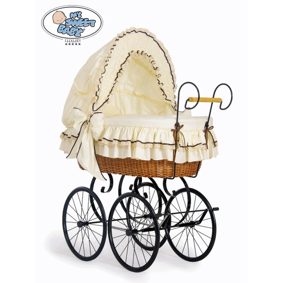Moses Basket/Retro wicker crib Emma - Cream