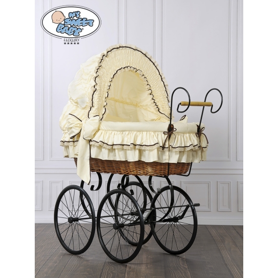 Moses Basket/Retro wicker crib Emma - Cream