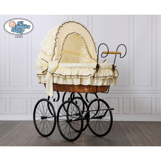 Moses Basket/Retro wicker crib Emma - Cream