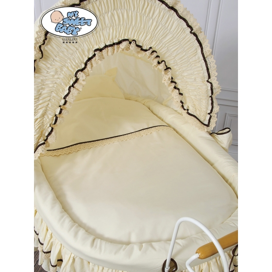 Moses Basket/Retro wicker crib Emma - Cream