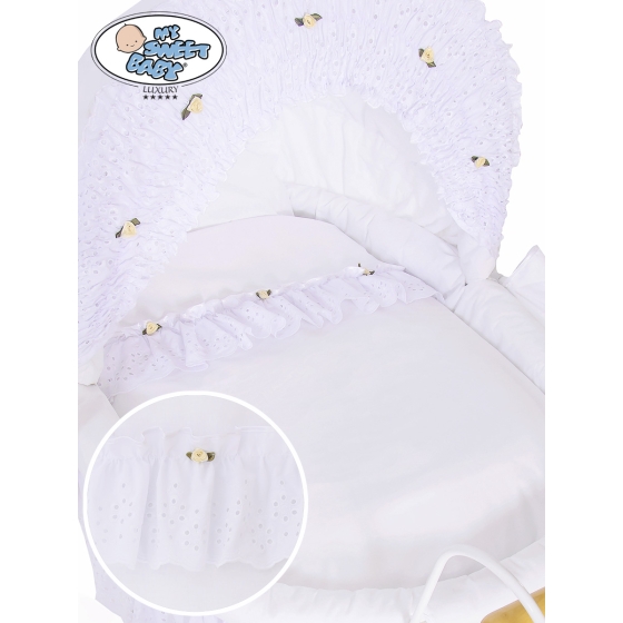 Retro wicker crib Sisi - White