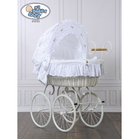 Retro wicker crib Sisi - White
