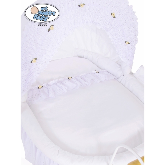 Retro wicker crib Sisi - White