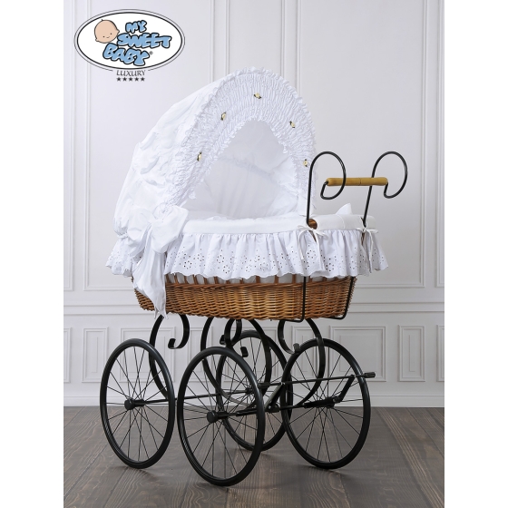 Moses Basket/Retro wicker crib Sisi - White