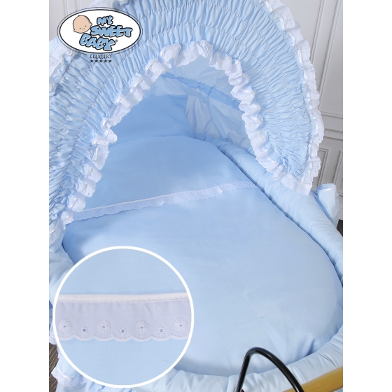 Moses Basket Retro wicker crib Victoria - Blue