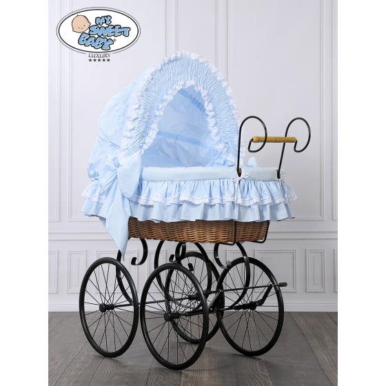 Moses Basket Retro wicker crib Victoria - Blue