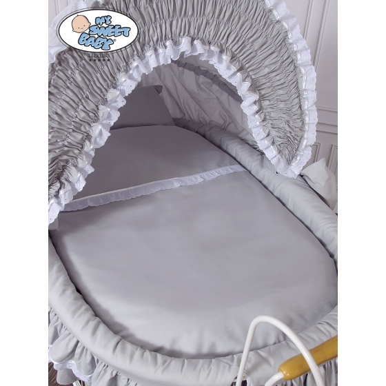 Moses Basket/Retro wicker crib Victoria- Gray