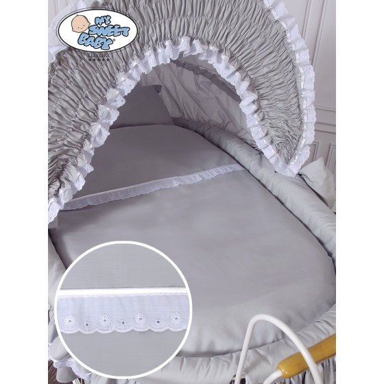 Moses Basket/Retro wicker crib Victoria- Gray