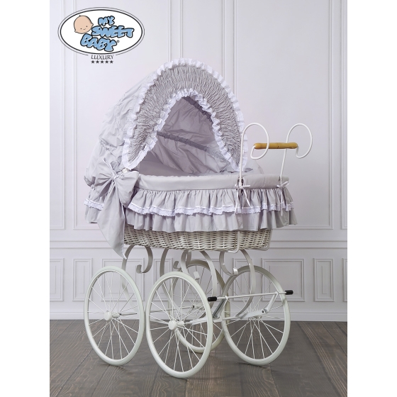 Moses Basket/Retro wicker crib Victoria- Gray
