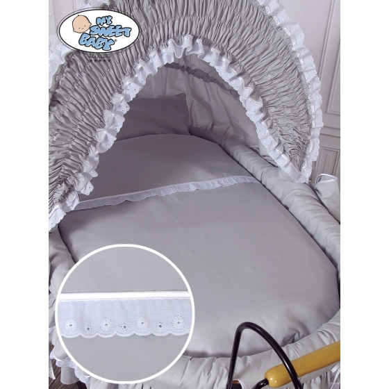 Moses Basket/Retro wicker crib Victoria - Gray