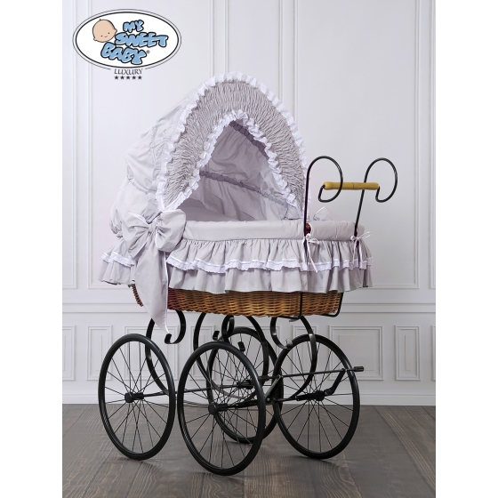 Moses Basket/Retro wicker crib Victoria - Gray