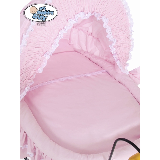 Moses Basket/Retro wicker crib Victoria - Pink