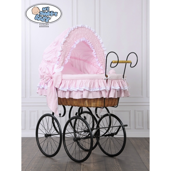 Moses Basket/Retro wicker crib Victoria - Pink