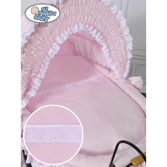 Moses Basket/Retro wicker crib Victoria - Pink
