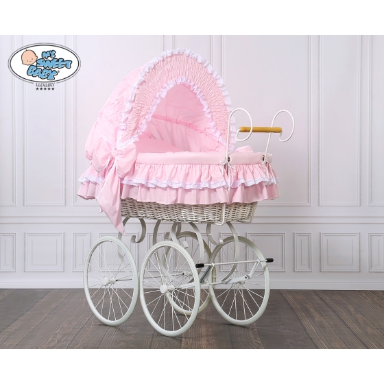 Moses Basket/Retro wicker crib Victoria - Pink