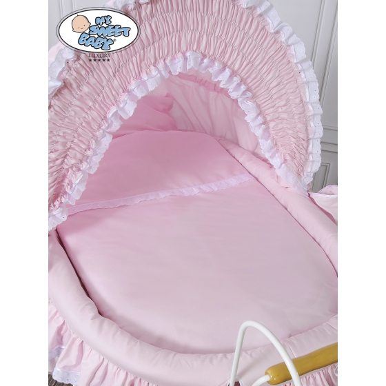 Moses Basket/Retro wicker crib Victoria - Pink