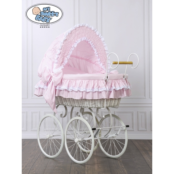 Moses Basket/Retro wicker crib Victoria - Pink