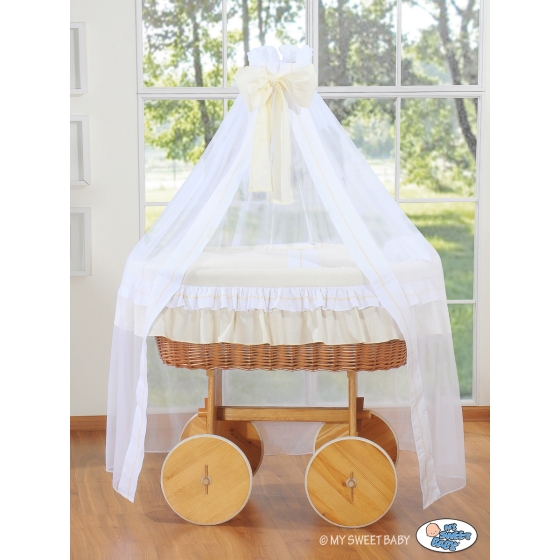 Moses Baskket/Wicker drape crib Deluxe- Bellamy cream