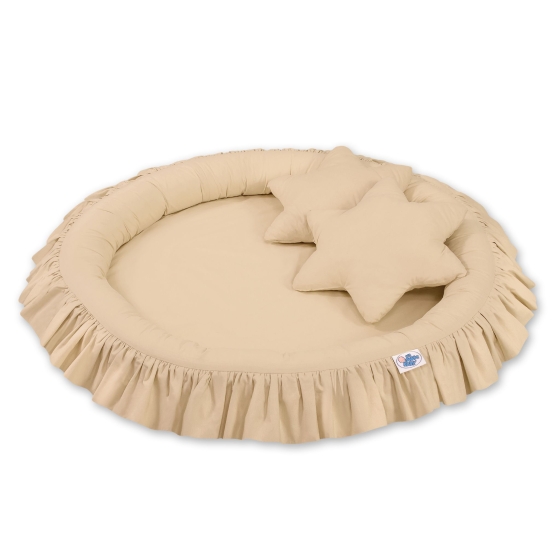 Nest with flounce - beige