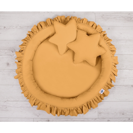 Nest with flounce - honey yellow