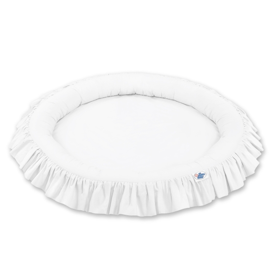 Nest with flounce - white