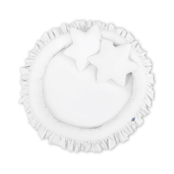 Nest with flounce - white