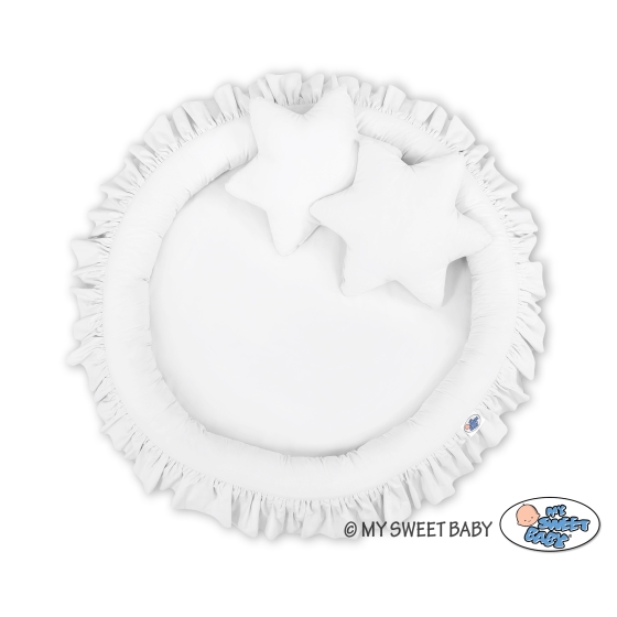 Nest with flounce - white