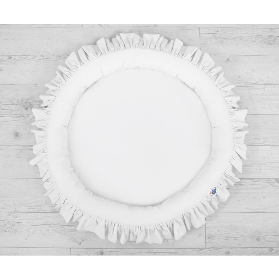 Nest with flounce - white