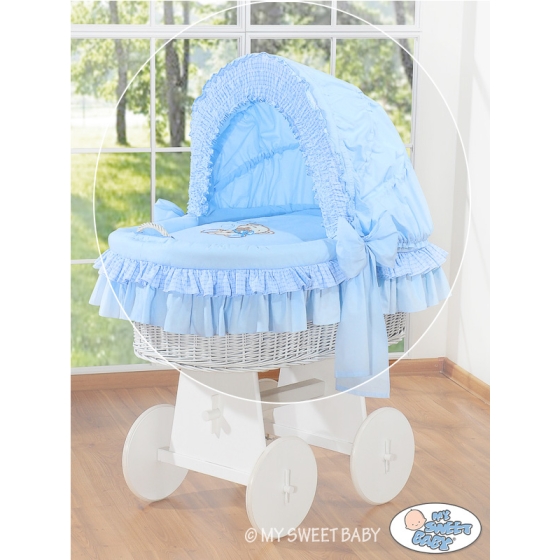 Wicker Crib Bedding Set Blue